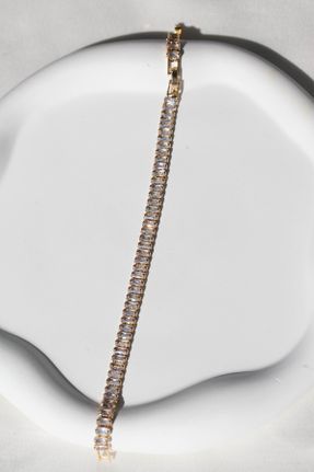 دستبند استیل طلائی زنانه فولاد ( استیل ) کد 764374694