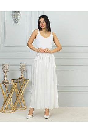 دامن سفید زنانه جین ABS FASHİON - کد 822364481