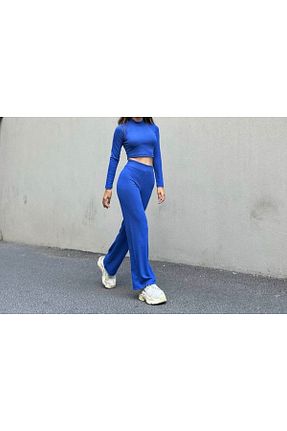 ست بالاتنه و پائین تنه آبی زنانه تریکو ULİPSY - کد 804029680