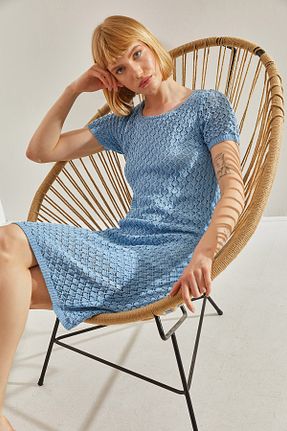 لباس آبی زنانه بافتنی Bianco Lucci - کد 829512783