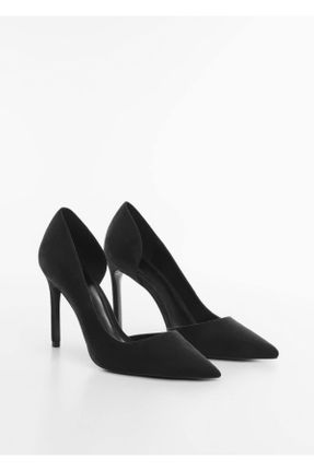 کفش پاشنه بلند کلاسیک مشکی زنانه پارچه نساجی پاشنه کوتاه ( 4 - 1 cm ) پاشنه نازک کد 780372135