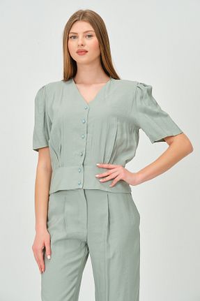 بلوز سبز زنانه ساده Shahiqa - کد 739110808