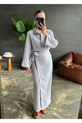 ست بالاتنه و پائین تنه طوسی زنانه بافتنی My Blog - کد 829647008