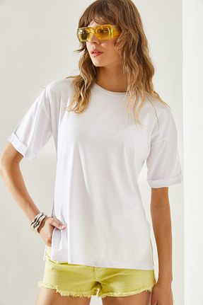 تیشرت سفید زنانه Straight Bianco Lucci - کد 829711229