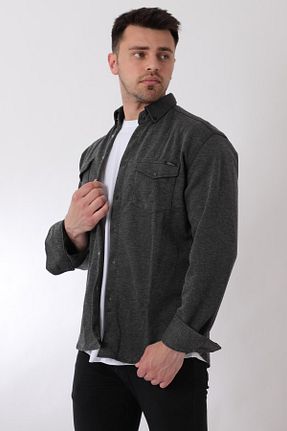 پیراهن طوسی مردانه اسلیم فیت ByTrend - کد 829757850