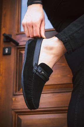 کفش لوفر مشکی مردانه چرم مصنوعی پاشنه کوتاه ( 4 - 1 cm ) کد 675907030