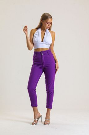 شلوار جین بنفش زنانه رگولار SHEVEGA - کد 348384027