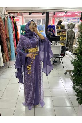 لباس فارغ التحصیلی اسلامی بنفش زنانه ساتن کد 827944255