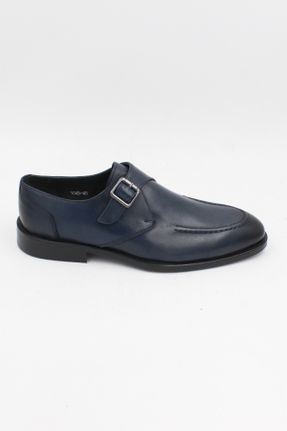 کفش کلاسیک سرمه ای مردانه پاشنه کوتاه ( 4 - 1 cm ) پاشنه ساده کد 708476557