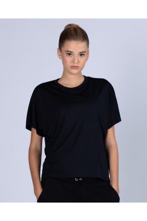 تی شرت مشکی زنانه پلی استر رگولار تکی کد 250527995