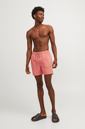 شلوارک ساحلی نارنجی مردانه پلی استر Jack & Jones - کد 829596989