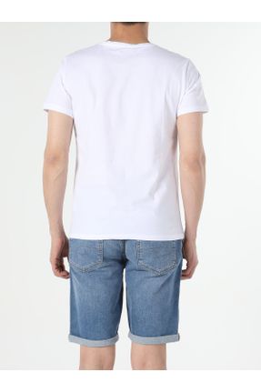 تی شرت سفید مردانه رگولار یقه گرد کد 123339969