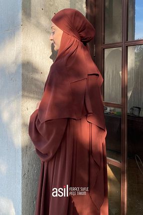 کلاه و ابایا نارنجی زنانه پنبه ای ASİLNUR - کد 829612688