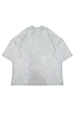 تی شرت طوسی زنانه اورسایز یقه گرد طراحی کد 829615842
