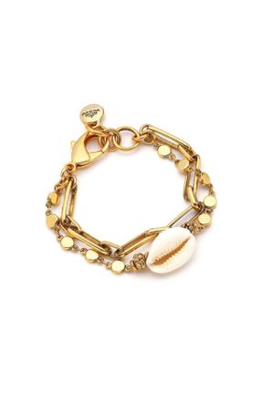 دستبند جواهر طلائی زنانه برنز کد 829643271