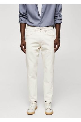 شلوار جین سفید مردانه پاچه رگولار استاندارد کد 737848713