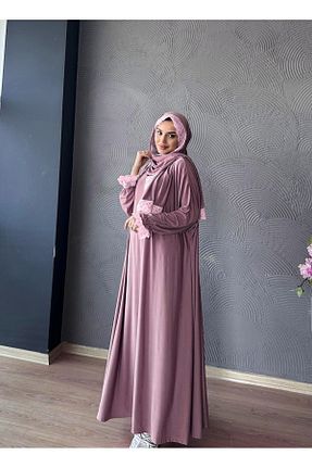 لباس حجاب صورتی زنانه اورسایز Bess Store - کد 814142173