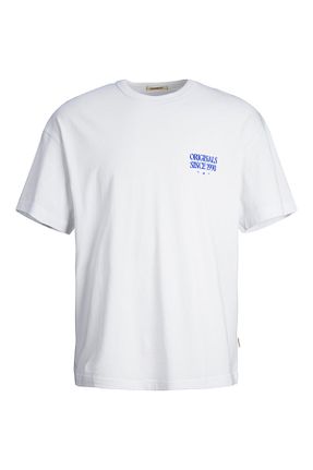 تیشرت سفید مردانه اورسایز Jack & Jones - کد 828357664