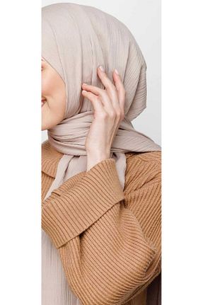 شال بژ زنانه پنبه ای ünsal tekstil - کد 828498971