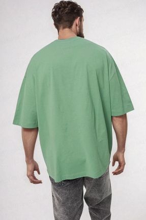 تی شرت سرمه ای مردانه اورسایز یقه گرد پنبه (نخی) تکی پوشاک ورزشی کد 805989490