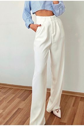 شلوار سفید زنانه پارچه SANX - کد 820770846