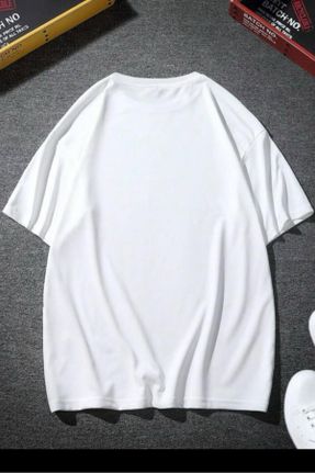 تی شرت سفید مردانه اورسایز یقه گرد پنبه (نخی) تکی طراحی کد 826546932