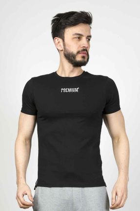 تی شرت مشکی مردانه رگولار یقه گرد کد 798000379
