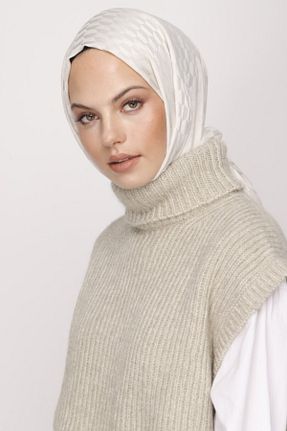 شال سفید زنانه ابریشم VALORSCARF - کد 783237074