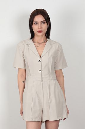 سرهمی طوسی زنانه آستین کوتاه GİYSA - کد 808014861