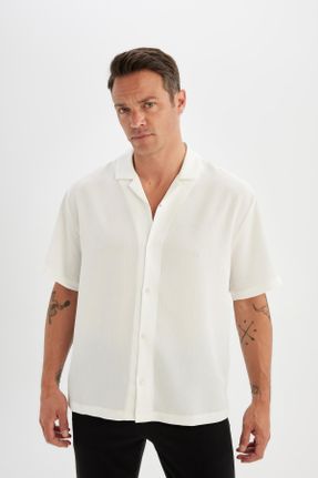 پیراهن سفید مردانه رگولار یقه پیراهنی کد 829724250