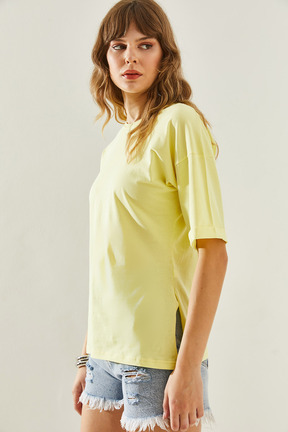تیشرت زرد زنانه بیسیک Bianco Lucci - کد 829699201