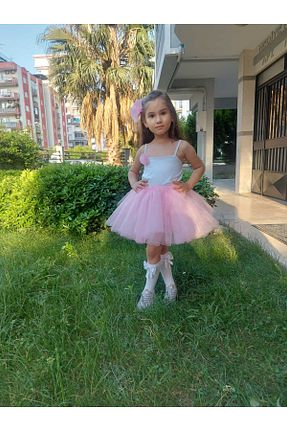 ست بالاتنه و پائین تنه صورتی بچه گانه بافت canicho - کد 829700179