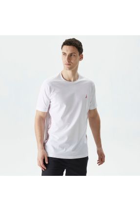 تی شرت سفید مردانه رگولار یقه گرد کد 817950009
