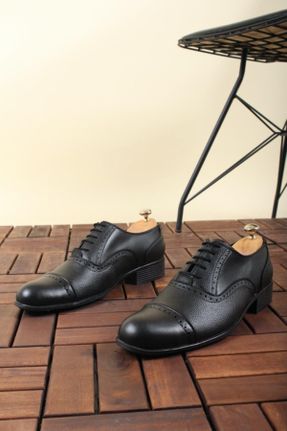 کفش کلاسیک مشکی مردانه چرم مصنوعی پاشنه کوتاه ( 4 - 1 cm ) پاشنه ساده کد 40767530