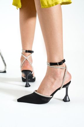 کفش پاشنه بلند کلاسیک مشکی زنانه ساتن پاشنه نازک پاشنه متوسط ( 5 - 9 cm ) کد 331803743