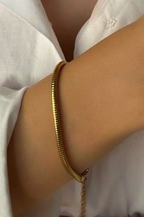 دستبند استیل (فولاد) طلائی زنانه استیل ضد زنگ UBUH SHOP - کد 732196914