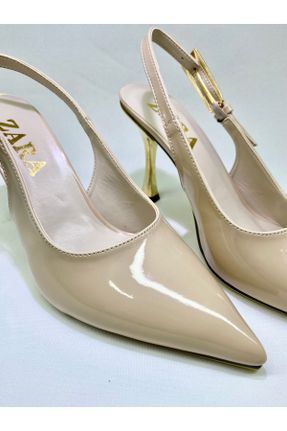 کفش پاشنه بلند کلاسیک بژ زنانه چرم مصنوعی پاشنه نازک پاشنه متوسط ( 5 - 9 cm ) کد 825733122