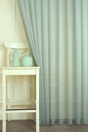 پرده توری فیروزه ای ریل دار Massarelli - کد 94791117