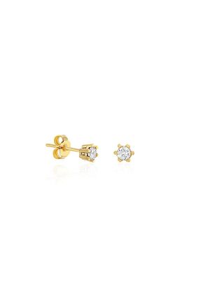 گوشواره نقره طلائی زنانه 925 عیار Ninova Silver - کد 829913515