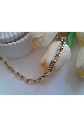 گردنبند استیل ( فولاد ) طلائی زنانه BACACCESSORİES - کد 802134197