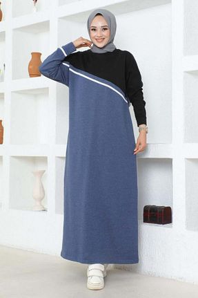 لباس حجاب سرمه ای زنانه رگولار Genel Markalar - کد 830088724