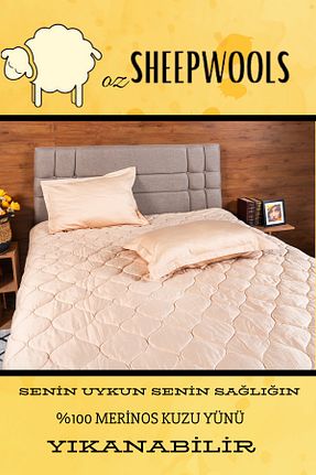 لحاف دونفره بژ 230 x 220 ozsheepwools - کد 830320865