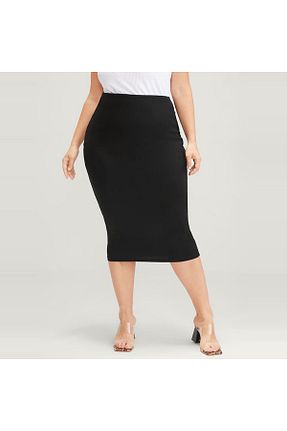 دامن سایز بزرگ مشکی زنانه پارچه CNG MODA - کد 830302221