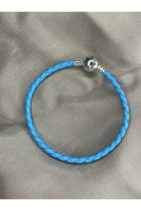 دستبند جواهر آبی زنانه روکش نقره کد 830341177
