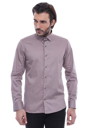 پیراهن بژ مردانه اسلیم فیت Wessi - کد 830351353