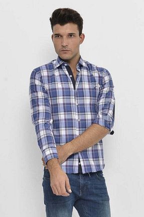 پیراهن آبی مردانه اسلیم فیت Wessi - کد 830384369