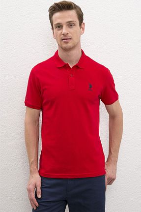 پولوشرت قرمز مردانه %100 پنبه U.S. Polo Assn. - کد 830385447