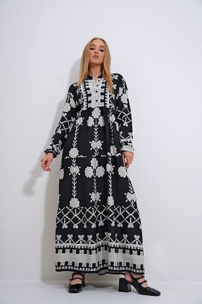 لباس مشکی زنانه بافتنی Trend Alaçatı Stili - کد 829289355