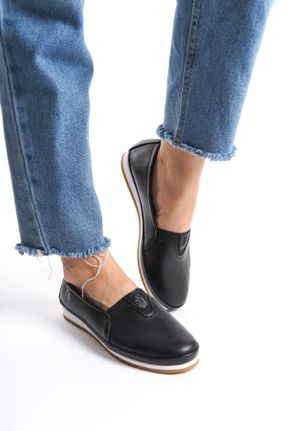 کفش کلاسیک مشکی زنانه چرم طبیعی پاشنه کوتاه ( 4 - 1 cm ) کد 820288939
