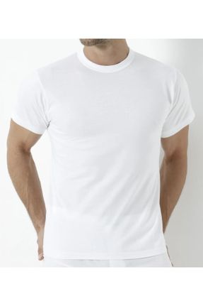 تی شرت سفید مردانه رگولار تکی کد 789420593